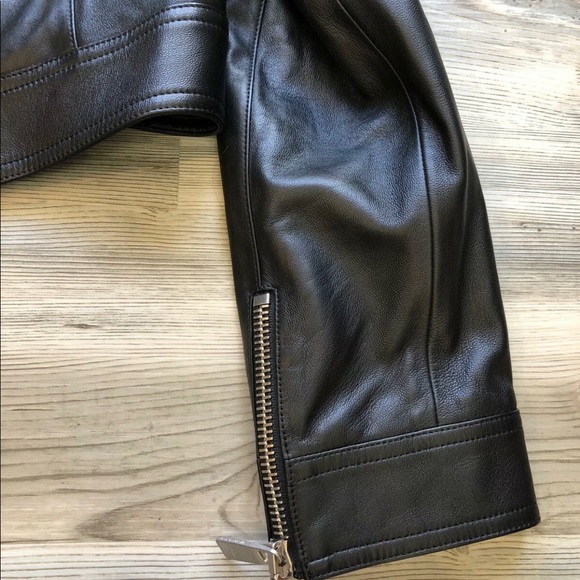 Michael Kors Collection Cropped Leather Jacket - Picture 11 of 11